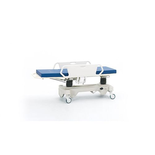 Emergency stretcher trolley - P-SD-015 - PROMEK - hydraulic / height-adjustable / with adjustable backrest