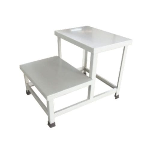 2-step step stool - Shree Hospital Equipments - stainless steel