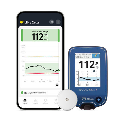 CGM continuous glucose monitoring system - FreeStyle Libre 2 - Abbott Diabetes Care - with subcutaneous sensor / patch / wireless