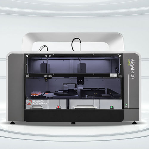 Automatic blood grouping analyzer - Aigel 400 - Aikang Diagnostics - benchtop / gel card technology