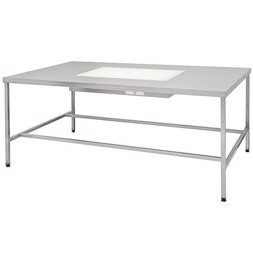 Linen inspection table - SR14P - SMS spółka z o.o. - rectangular / electric / folding