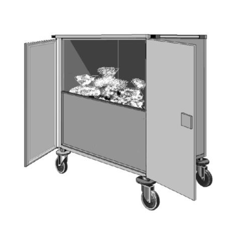 Medical trolley - WZ-91BCB - SMS spółka z o.o. - transport / stainless steel / with shelf