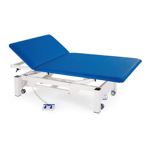 Electric Bobath table - TITAN2 - Fisiotech - on casters / with adjustable height backrest / 2-section