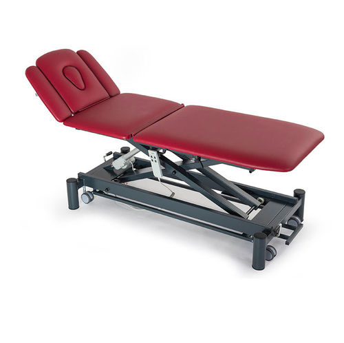 Electric massage table - GIOVE5  - Fisiotech - hydraulic / on casters / with headrest