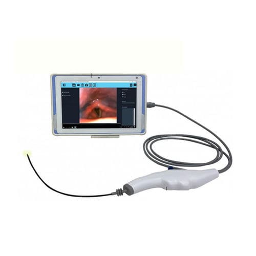 High-definition video pharyngoscope - EES100 - Medimaging Integrated Solution - with integrated video monitor / single use