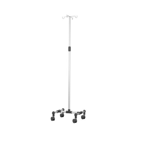 4-hook IV pole - Mikirad - on casters / aluminum