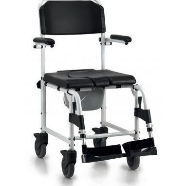 Shower chair with armrests - GR310 RP - Nuova Blandino - on casters / with footrest