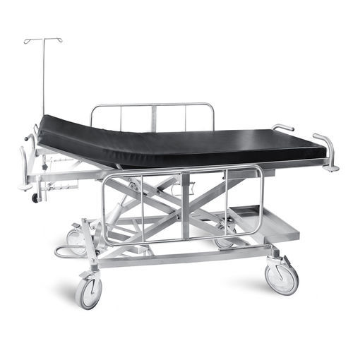 Patient transfer stretcher trolley - D-03 - DEMERTZI M & Co - hydraulic / height-adjustable / 2-section