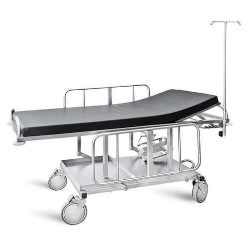 Transport stretcher trolley - D-05 - DEMERTZI M & Co - hydraulic / height-adjustable / with adjustable backrest