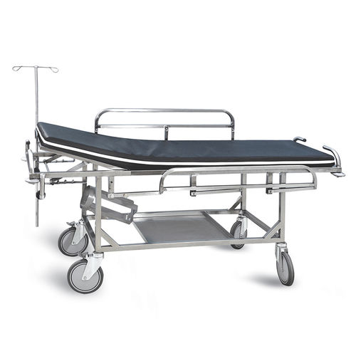 Patient transfer stretcher trolley - D-07 - DEMERTZI M & Co - manual / 2 sections / with IV pole