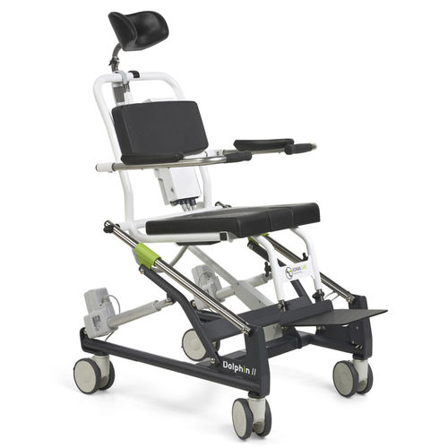 Shower chair with armrests - Dolphin II - Human Care Group - with footrest / with backrest / for people with reduced mobility