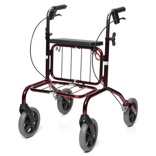 4-wheel rollator - Rebel - Human Care Group - with seat / with basket / folding
