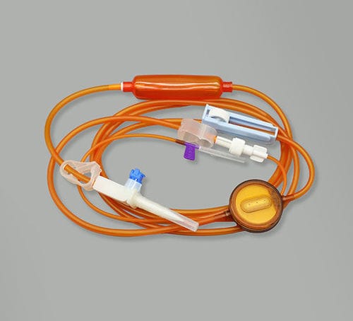 Infusion set with light protection - Jianxi Sanxin Medtec Co., Ltd.  - with particle contamination filter / with stopcock / with drip chamber