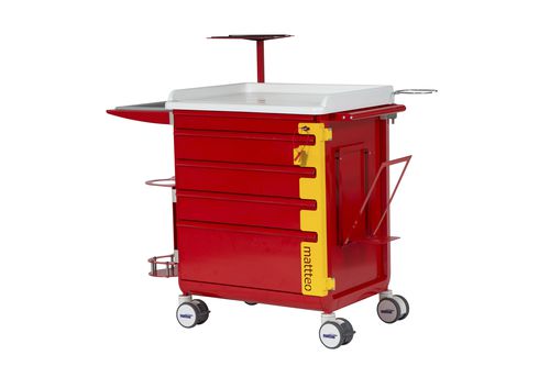 Emergency trolley - Emergency trolley - MATTTEO - with drawer / with tray / modular