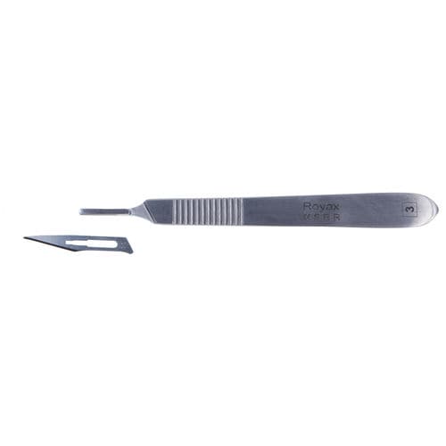 Metal handle scalpel - R-MEI-BB-01 - ROYAX - interchangeable blade