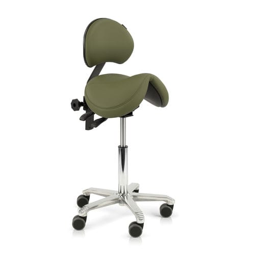 Healthcare facility stool - Jumper  - Score BV - height-adjustable / on casters / with adjustable backrest