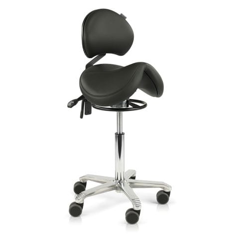 Healthcare facility stool - Jumper Balance  - Score BV - height-adjustable / on casters / with adjustable backrest