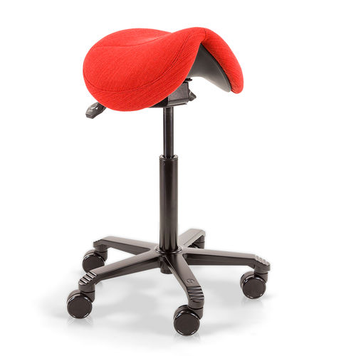 Healthcare facility stool - Office Jumper - Score BV - height-adjustable / on casters / saddle seat
