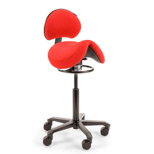 Healthcare facility stool - Office Jumper Balance - Score BV - height-adjustable / on casters / with adjustable backrest