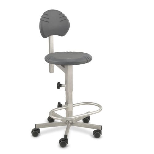 Chair on casters - Pico Stainless Steel - Score BV - with footrest / height-adjustable