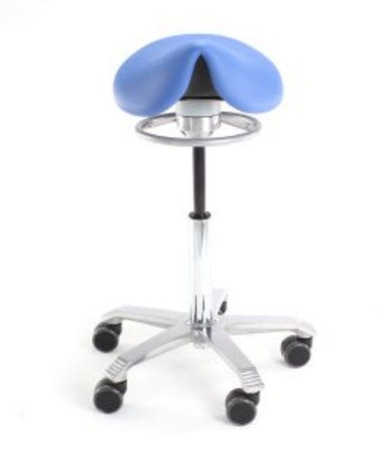 Healthcare facility stool - 6520B - Score BV - height-adjustable / on casters / saddle seat