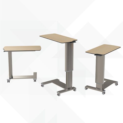 Bedside table on casters CT04 SYSTMZ with integrated overbed