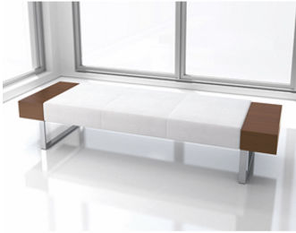 Healthcare facility bench - Tate - Krug - multiplace