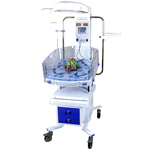 Infant radiant warmer with phototherapy lamp - IW 6400 - AVI Healthcare - with ventilator / on casters / height-adjustable