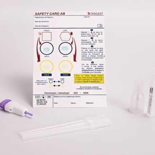 Blood typing test kit 790 series Diagast blood