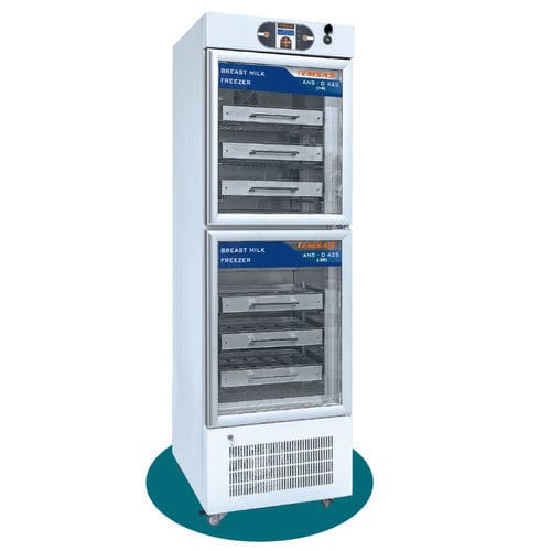 Breast milk refrigerator - ANS-D 425 - EMSAS - cabinet / on casters / 2 doors