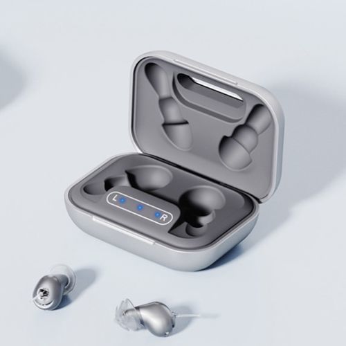 CIC hearing aid - JH-A40C - Huizhou Jinghao Medical Technology - remote-controlled / rechargeable / noise reduction