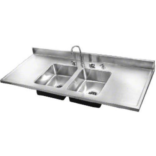 2-station sink - DM-48-34 - Just Manufacturing - stainless steel / countertop / with drainboard