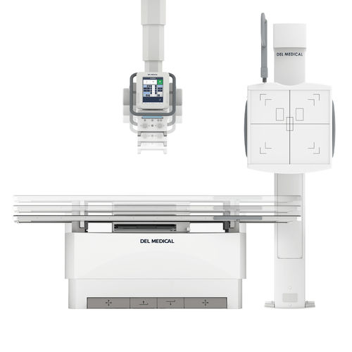 Digital X-ray system - OTC18S - DEL Medical - for multipurpose radiography / with floor-standing bucky / with ceiling-mounted telescopic tube stand