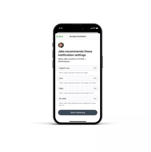 Monitoring iOS application - Follow - Dexcom - medical / sharing / cybersecurity