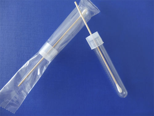 Laboratory swab - SHORT  - Shenzhen Boomingshing Medical device - with transport medium / cotton