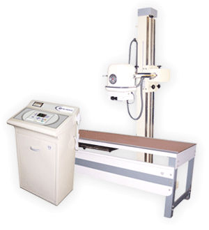 Digital X-ray system - MDX-100/FS - Recorders & Medicare Systems - for diagnostic fluoroscopy / for multipurpose radiography / with tilting table