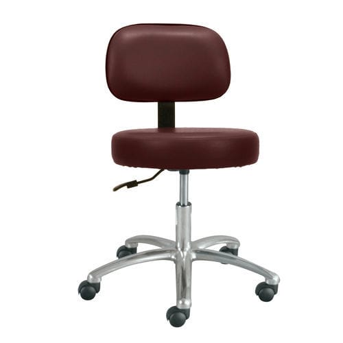 Healthcare facility stool - 445  - Champion - height-adjustable / on casters / with backrest