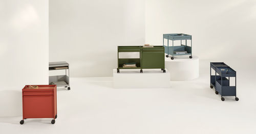 Storage trolley - OE1 - Herman Miller - with bin / with drawer / with shelf
