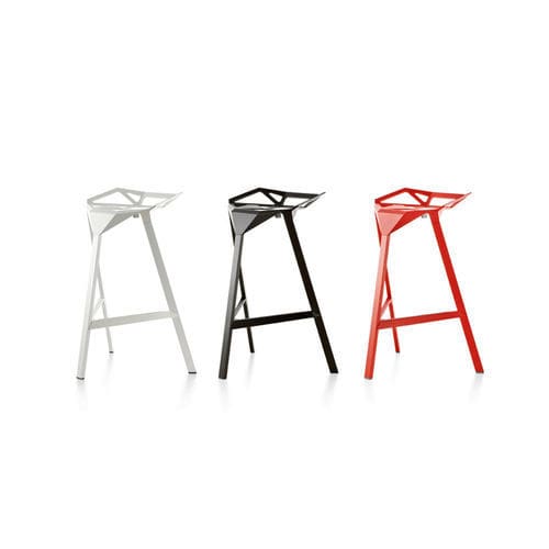 Healthcare facility stool - One - Herman Miller - stackable / black / red