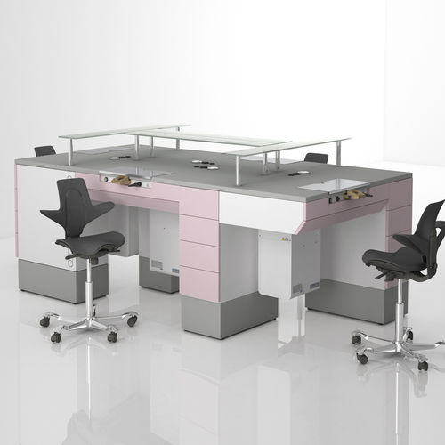 Dental laboratory workstation with light - COMP.19 - CATO - with drawers / modular