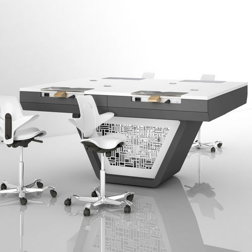 Dental laboratory workstation with light - COMP.21 - CATO - with drawers / modular