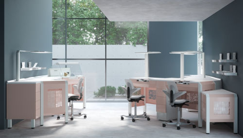 Training dental laboratory workstation - PROGETTO 1 - CATO - with chair / with sink / with shelves