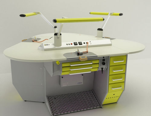 Dental laboratory workstation with light - Operativa 15  - CATO - with footrest / freestanding