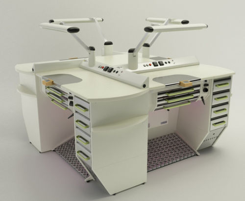 Dental laboratory workstation with footrest - Operativa 23  - CATO