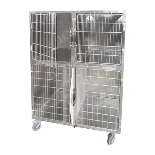 Dog veterinary cage - GA006  - Lory Progetti Veterinari srl - 4-compartment / two-level / on casters