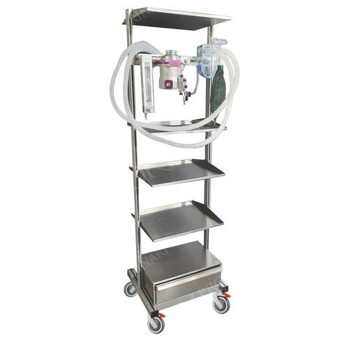 Small animal veterinary anesthesia workstation - ANE006/B - Lory Progetti Veterinari srl - trolley-mounted