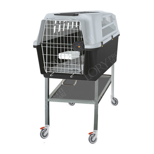 Cat veterinary cage - BAR007 - Lory Progetti Veterinari srl - portable / on casters / stainless steel