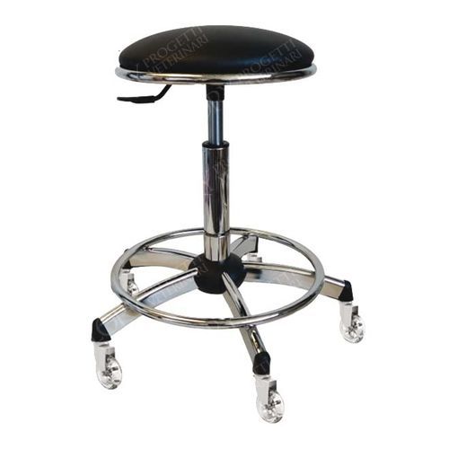 Veterinary facility stool - SGA002  - Lory Progetti Veterinari srl - height-adjustable / rotating / with footrest