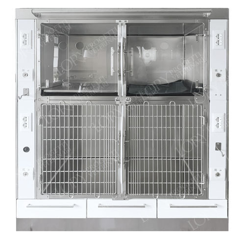 Holder veterinary cage - IDGM-SDEGA - Lory Progetti Veterinari srl - modular / two-level / PVC