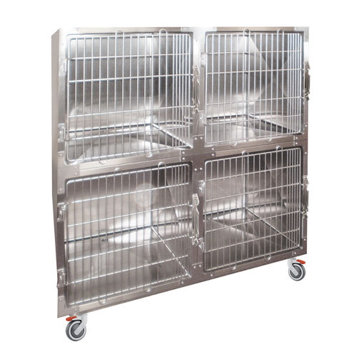 Dog veterinary cage - GA017 - Lory Progetti Veterinari srl - 4-compartment / two-level / on casters